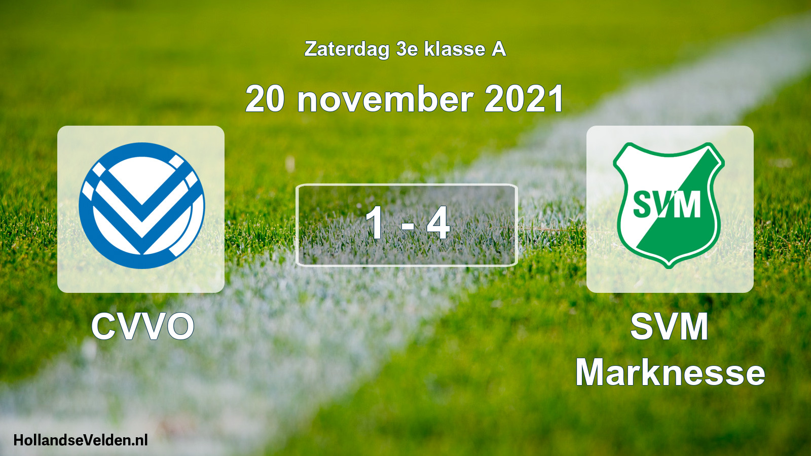 Total number of matches played: CVVO - SVM Marknesse 1 - 4 (20 November 2021)
