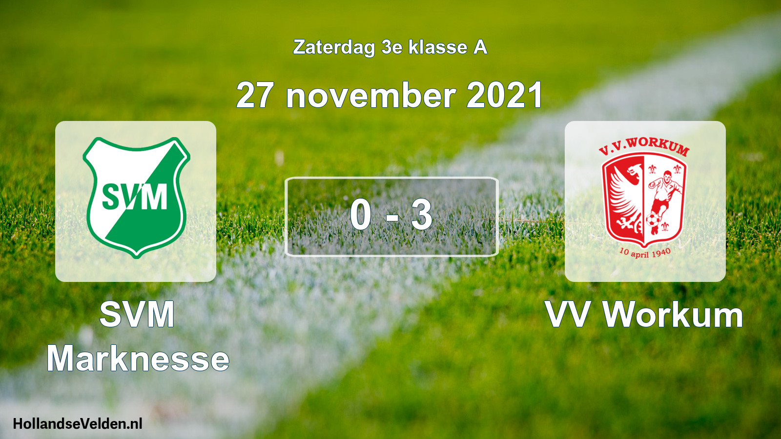 Total number of matches played: SVM Marknesse - VV Workum 0 - 3 (27 November 2021)