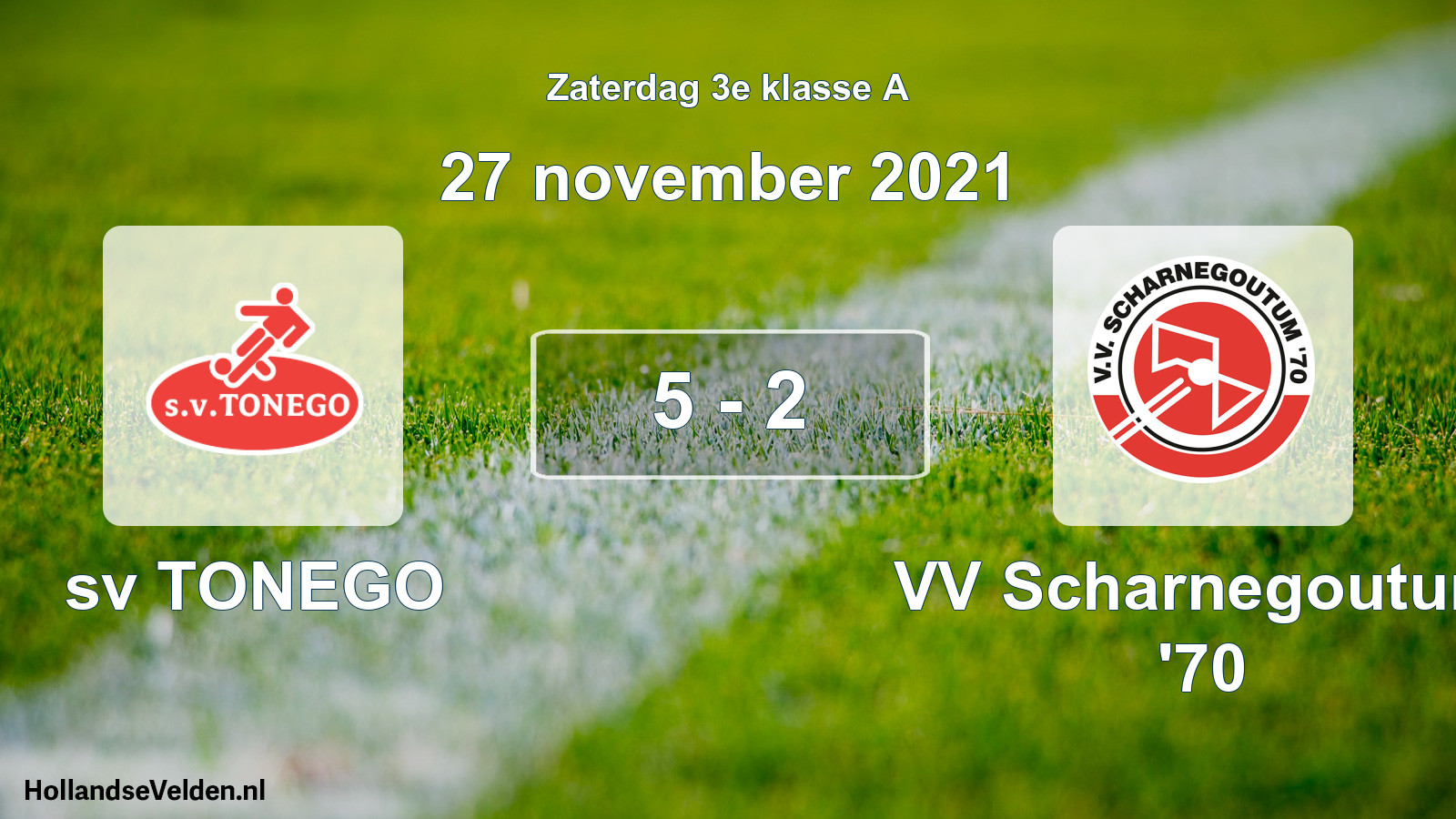 Total number of matches played: sv TONEGO - VV Scharnegoutum '70 5 - 2 (27 November 2021)