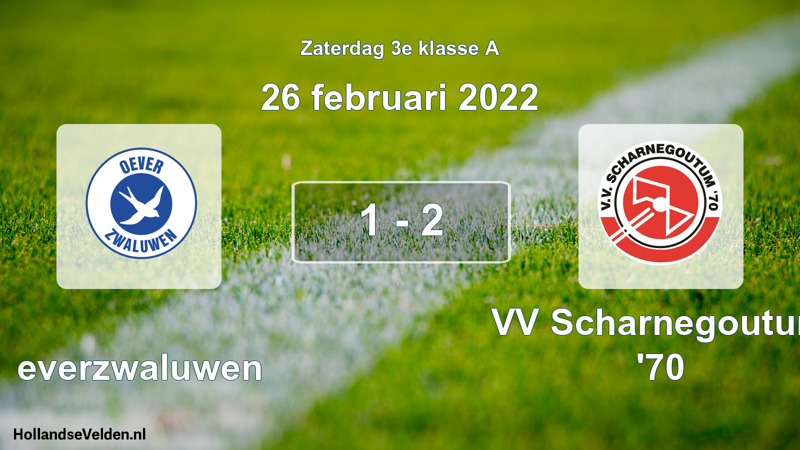 Total number of matches played: Oeverzwaluwen - VV Scharnegoutum '70 1 - 2 (26 February 2022)