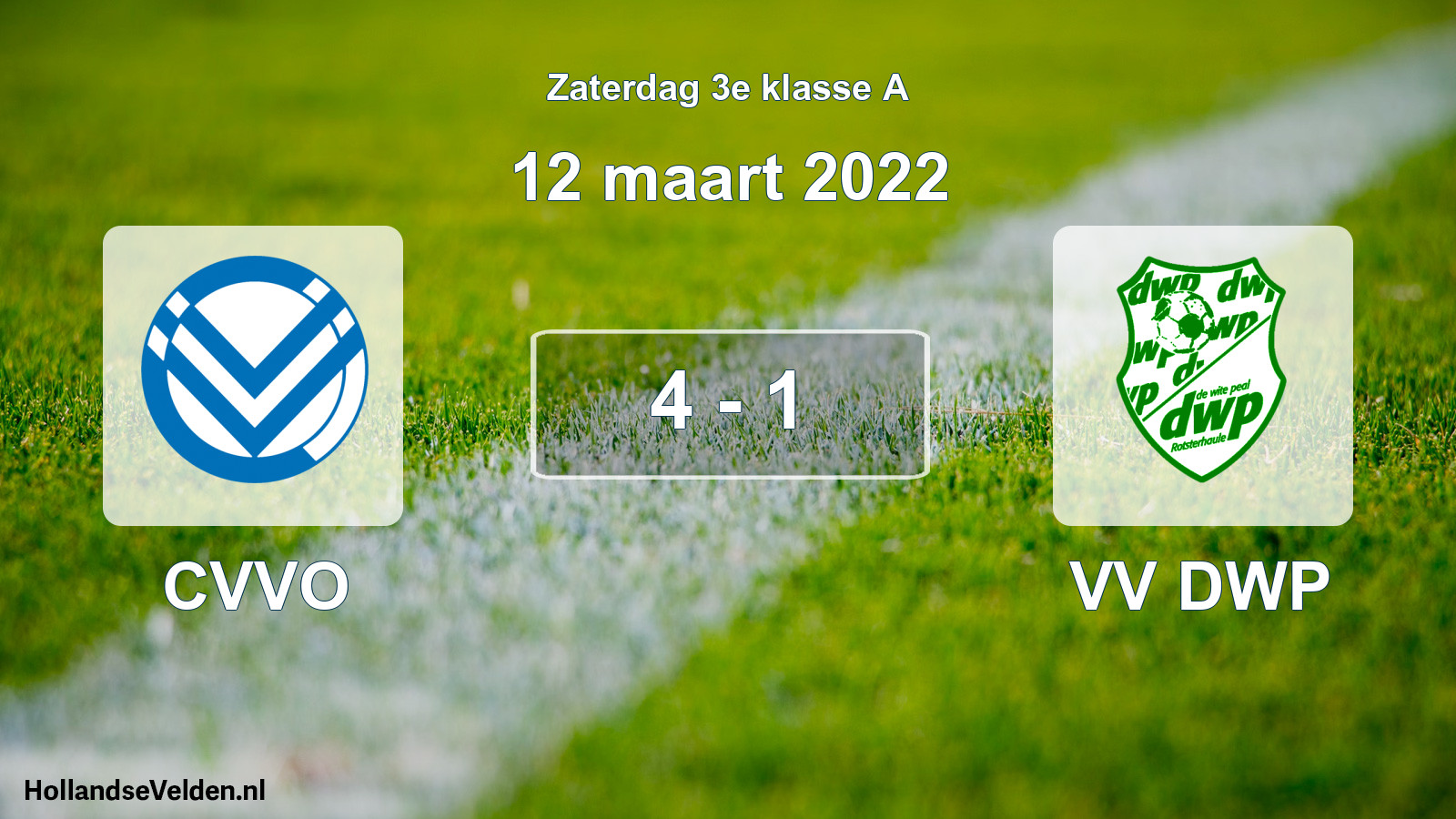 Total number of matches played: CVVO - VV DWP 4 - 1 (12 March 2022)