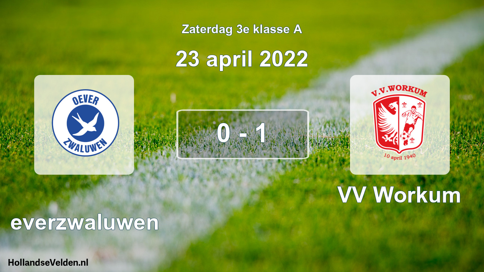 Total number of matches played: Oeverzwaluwen - VV Workum 0 - 1 (23 April 2022)
