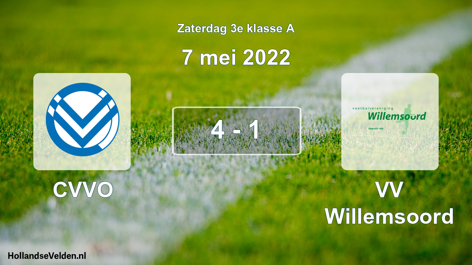 Total number of matches played: CVVO - VV Willemsoord 4 - 1 (7 May 2022)