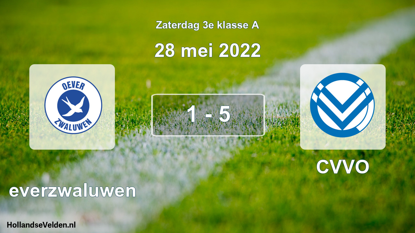 Total number of matches played: Oeverzwaluwen - CVVO 1 - 5 (28 May 2022)