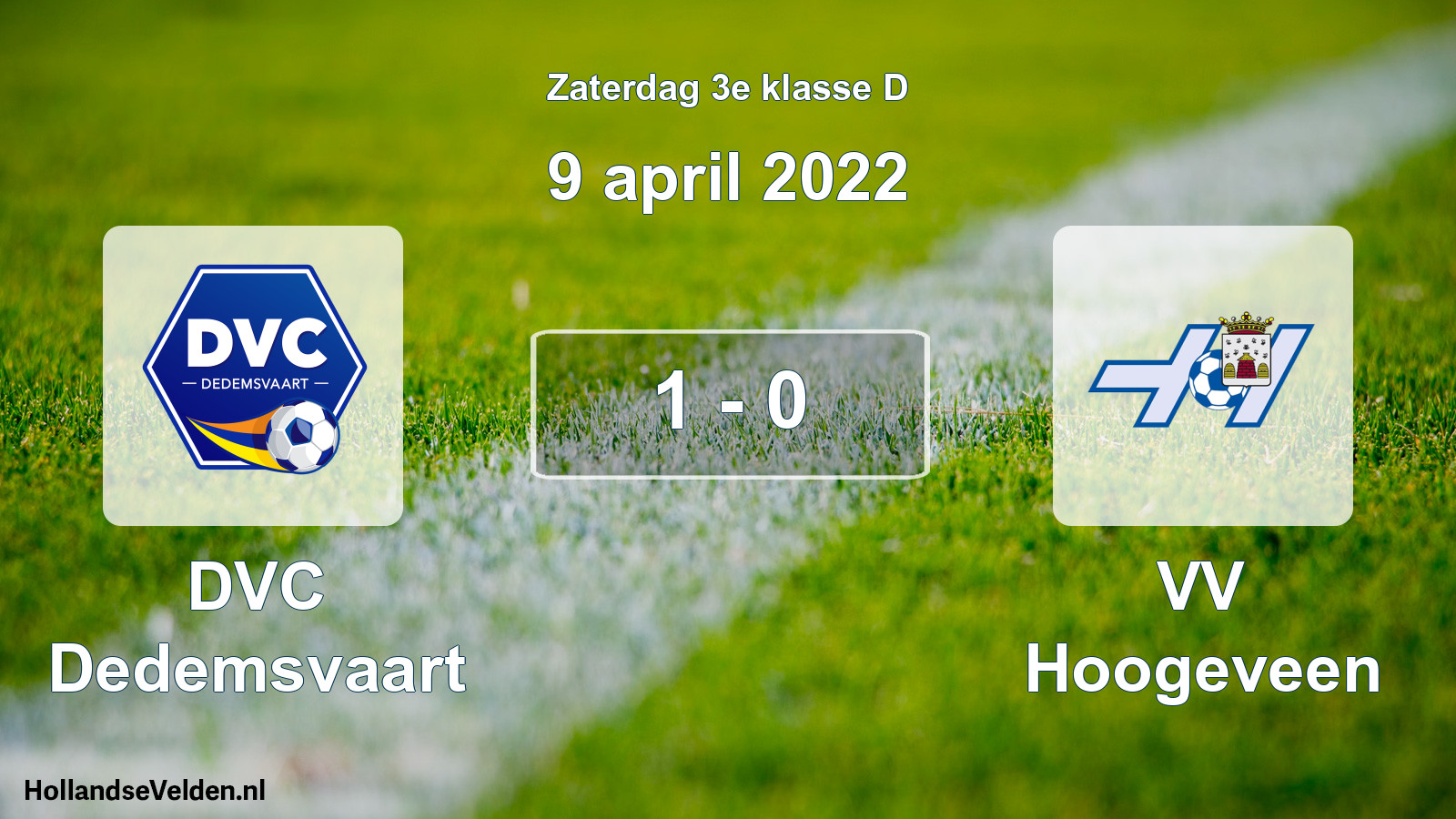 Total number of matches played: DVC Dedemsvaart - VV Hoogeveen 1 - 0 (9 April 2022)