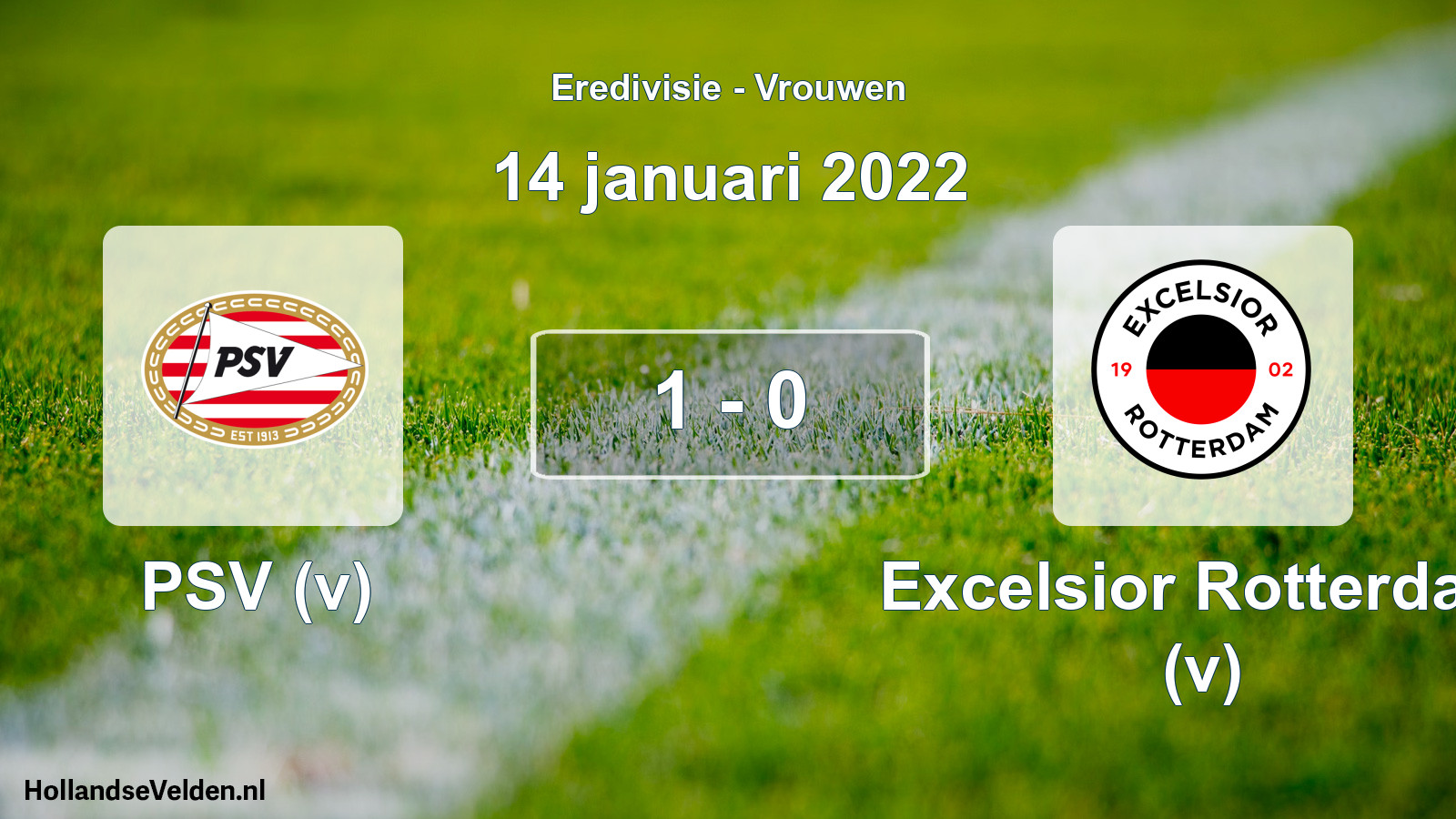 Total number of matches played: PSV (v) - Excelsior Rotterdam (v) 1 - 0 (14 January 2022)