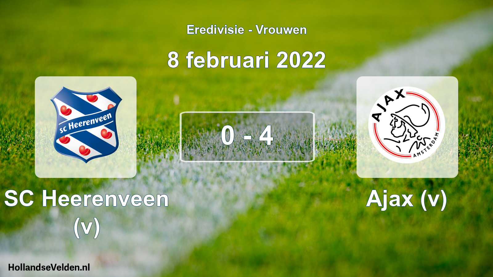 Total number of matches played: SC Heerenveen (v) - Ajax (v) 0 - 4 (8 February 2022)