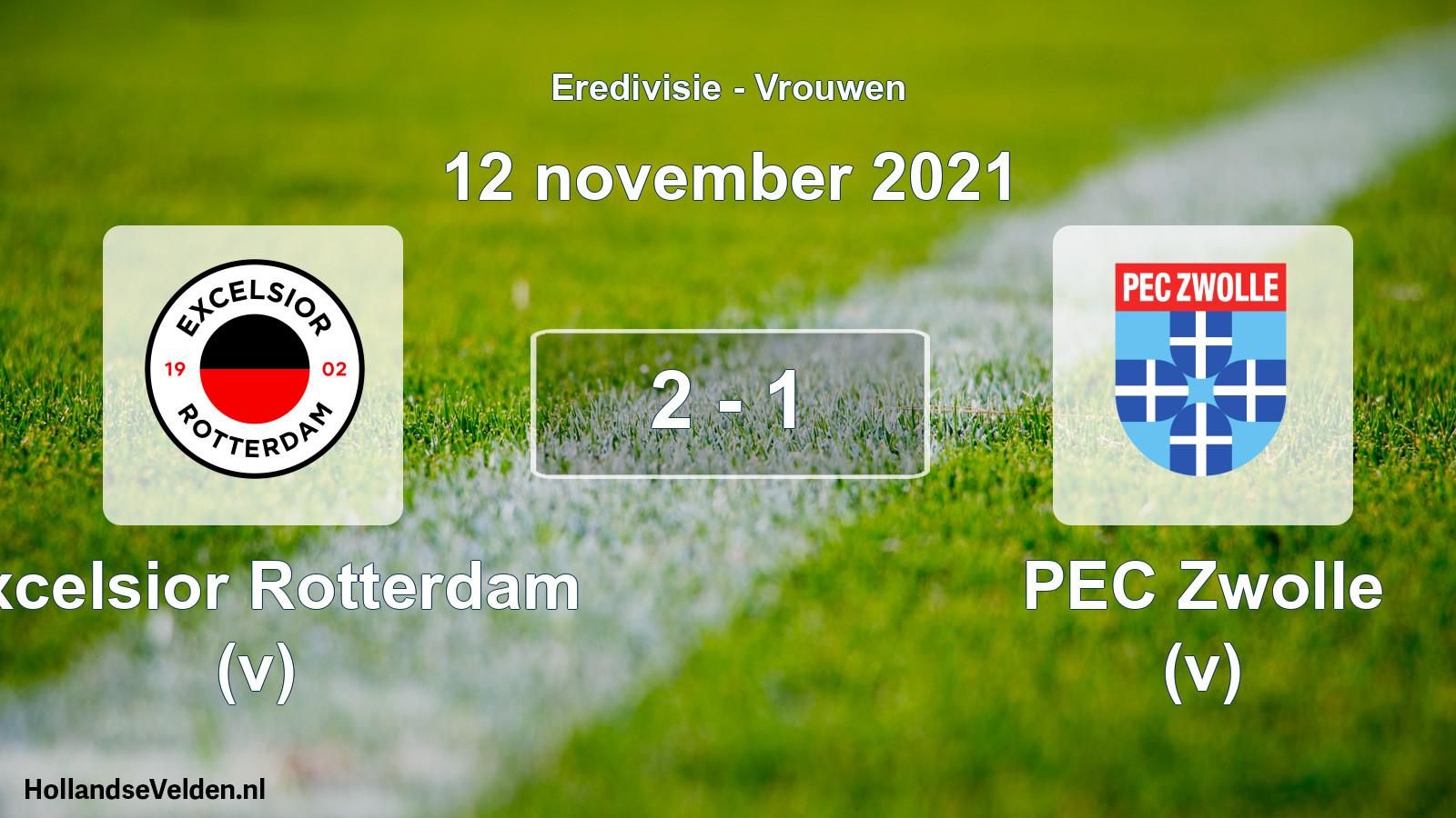 Total number of matches played: Excelsior Rotterdam (v) - PEC Zwolle (v) 2 - 1 (12 November 2021)
