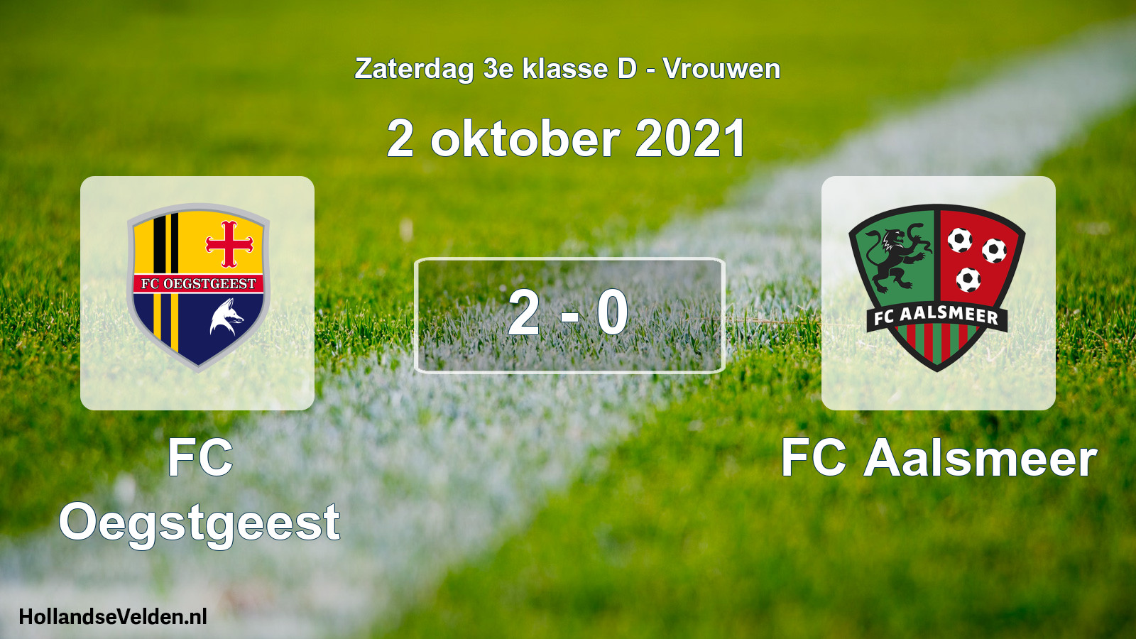 Total number of matches played: FC Oegstgeest - FC Aalsmeer 2 - 0 (2 October 2021)