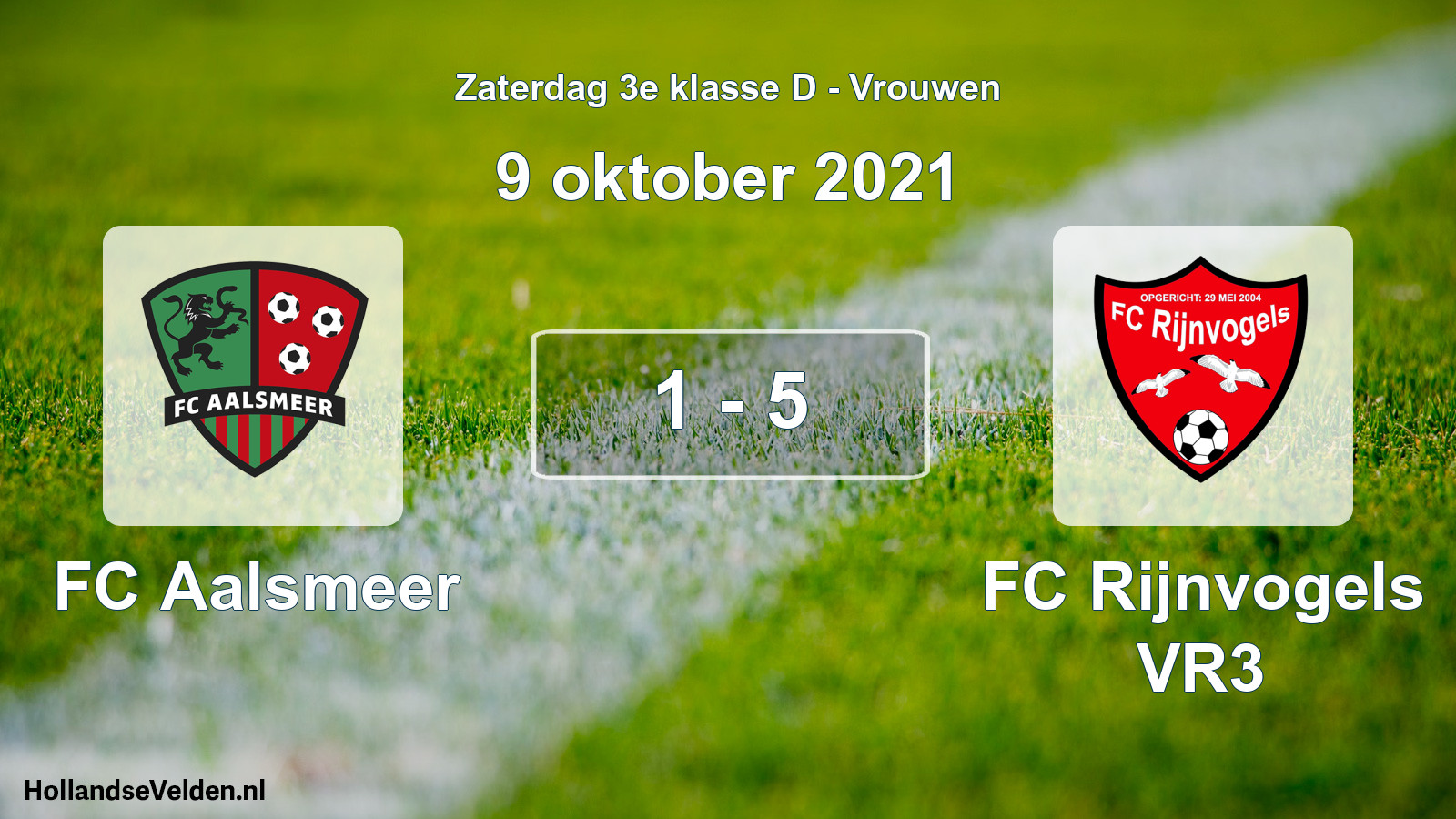 Total number of matches played: FC Aalsmeer - FC Rijnvogels VR3 1 - 5 (9 October 2021)