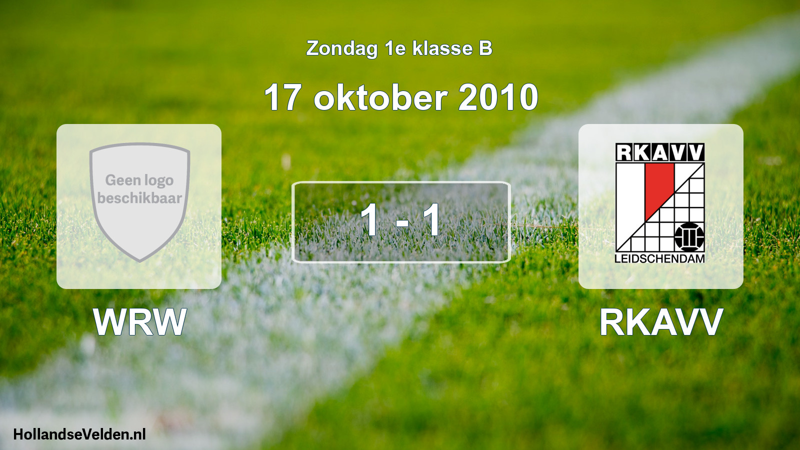 Total number of matches played: WRW - RKAVV 1 - 1 (17 October 2010)