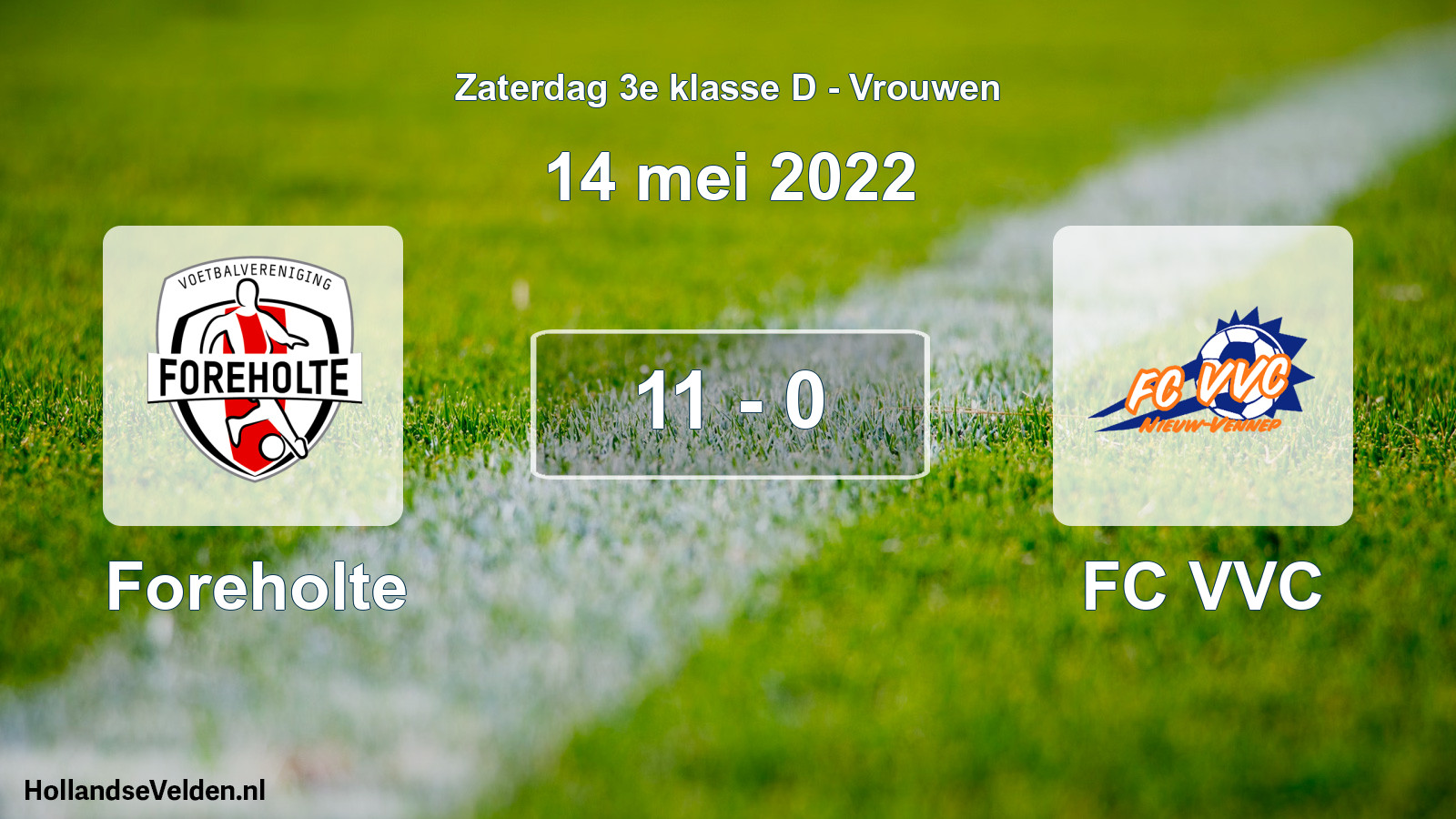 Total number of matches played: Foreholte - FC VVC 11 - 0 (14 May 2022)