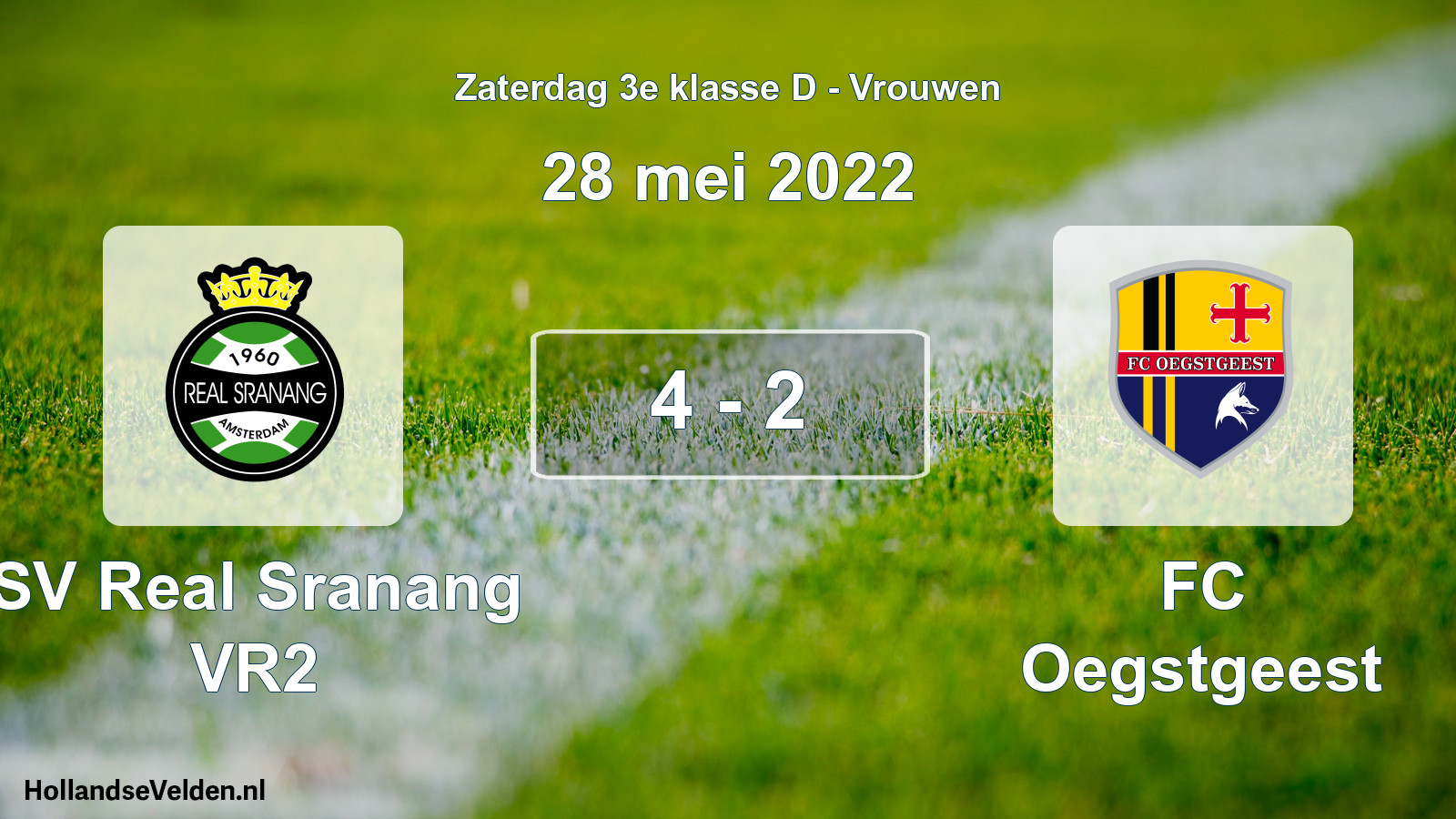 Gespeelde wedstrijd: SV Real Sranang VR2 - FC Oegstgeest 4 - 2 (28 mei 2022)