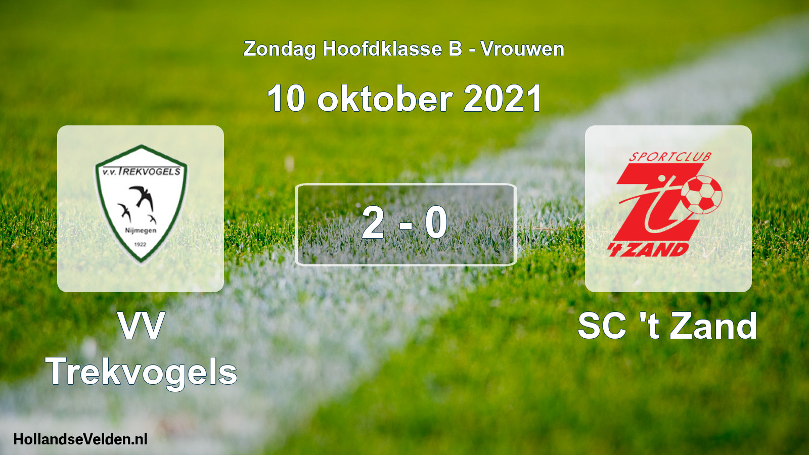Total number of matches played: VV Trekvogels - SC 't Zand 2 - 0 (10 October 2021)