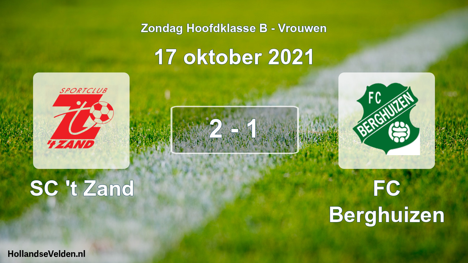 Gespeelde wedstrijd: SC 't Zand - FC Berghuizen 2 - 1 (17 oktober 2021)