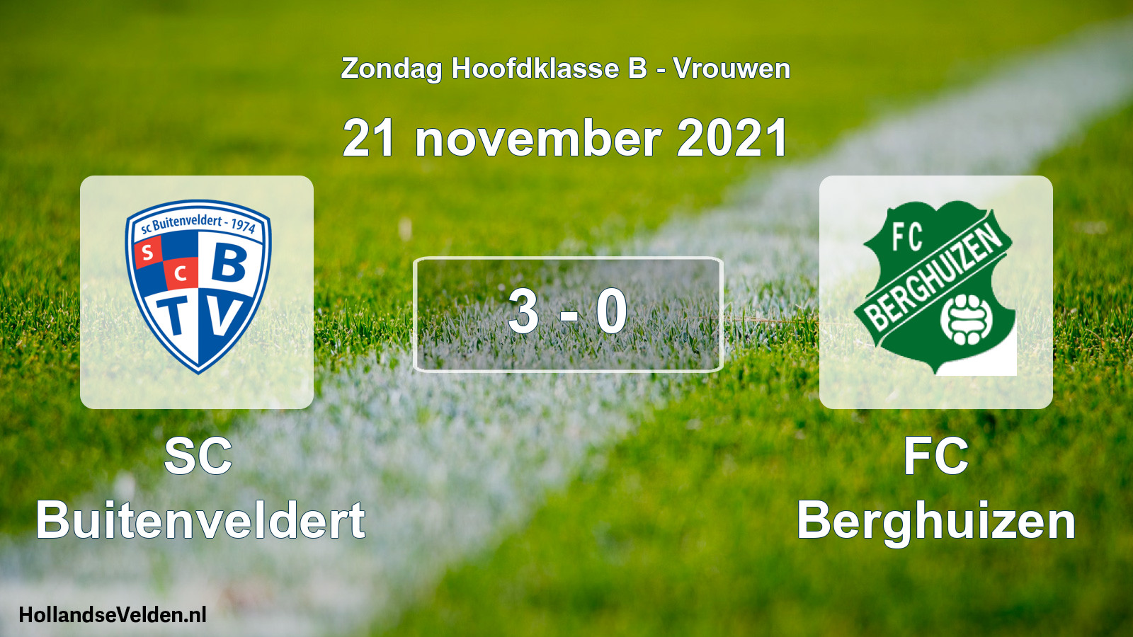 Total number of matches played: SC Buitenveldert - FC Berghuizen 3 - 0 (21 November 2021)