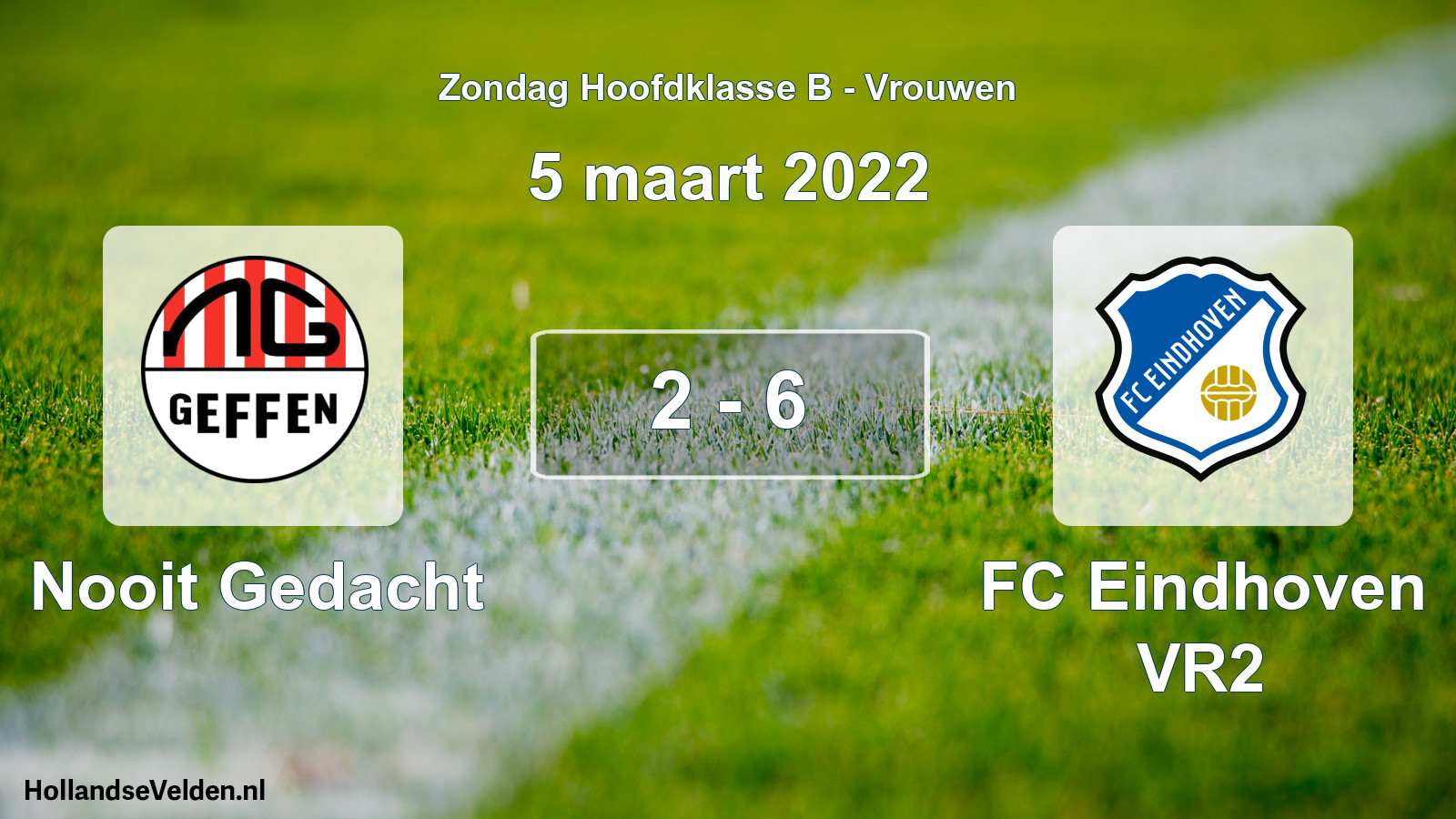 Gespeelde wedstrijd: Nooit Gedacht - FC Eindhoven VR2 2 - 6 (5 maart 2022)