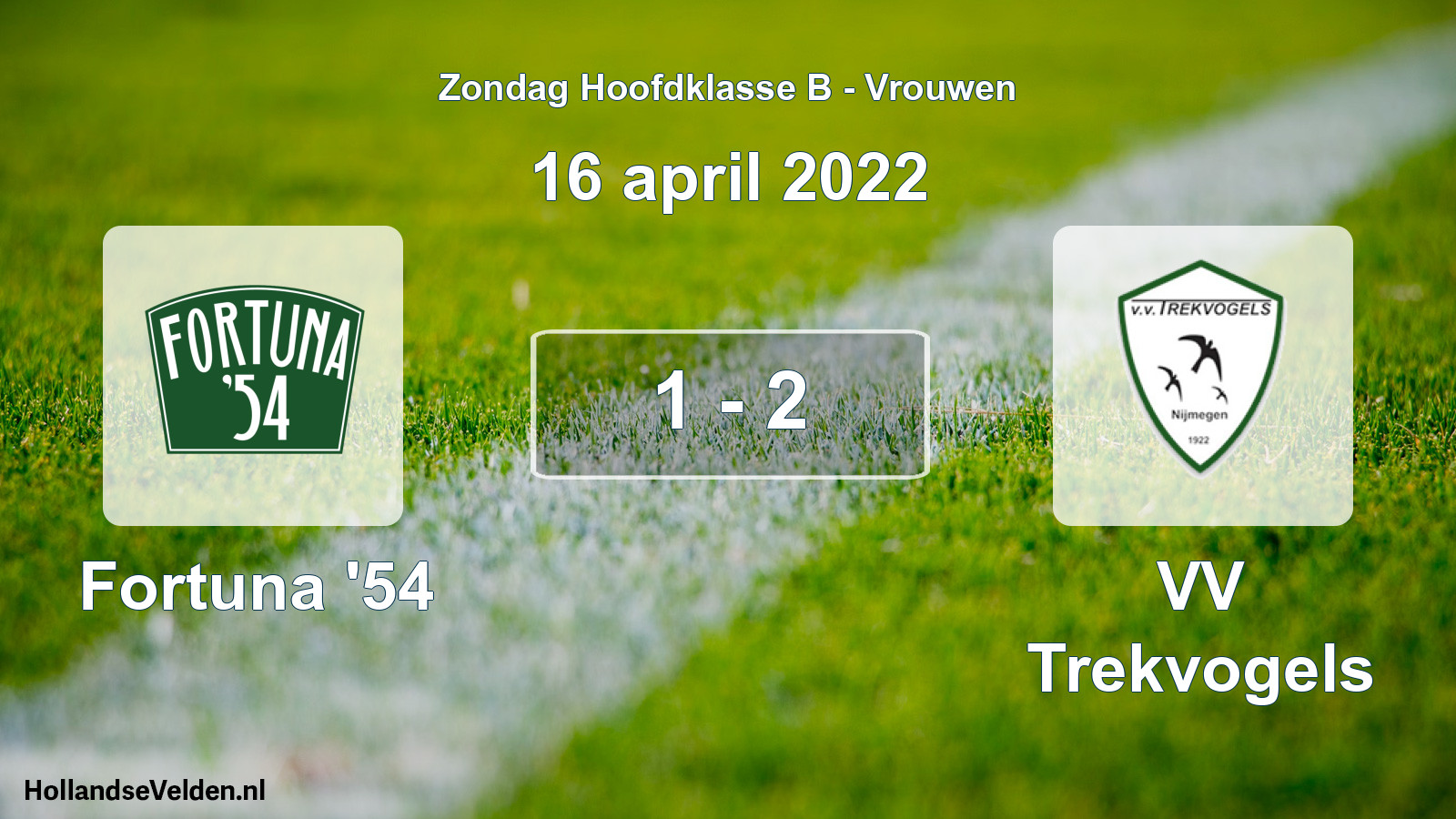 Total number of matches played: Fortuna '54 - VV Trekvogels 1 - 2 (16 April 2022)