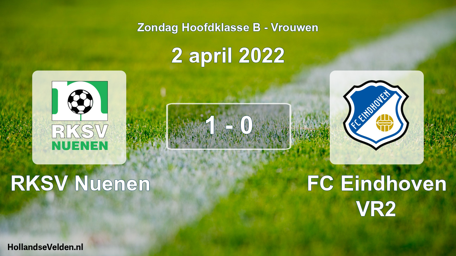 Gespeelde wedstrijd: RKSV Nuenen - FC Eindhoven VR2 1 - 0 (2 april 2022)