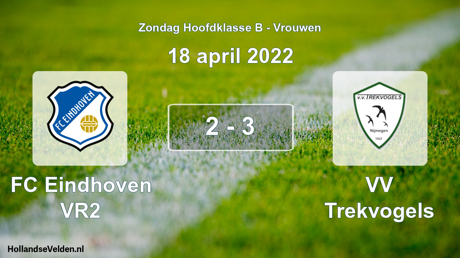 Gespeelde wedstrijd: FC Eindhoven VR2 - VV Trekvogels 2 - 3 (18 april 2022)