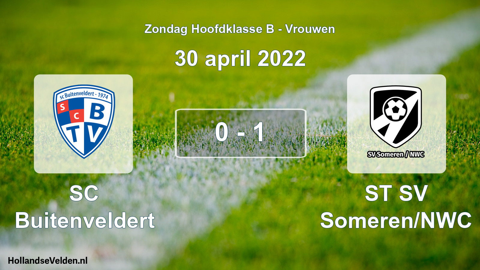 Gespeelde wedstrijd: SC Buitenveldert - ST SV Someren/NWC 0 - 1 (30 april 2022)
