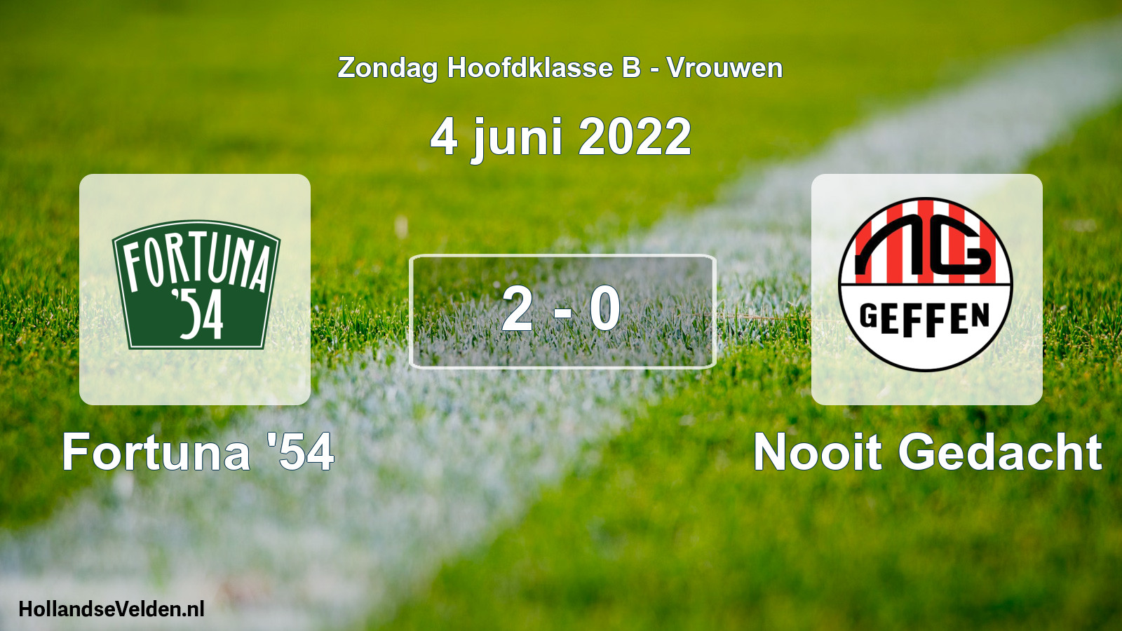 Total number of matches played: Fortuna '54 - Nooit Gedacht 2 - 0 (4 June 2022)