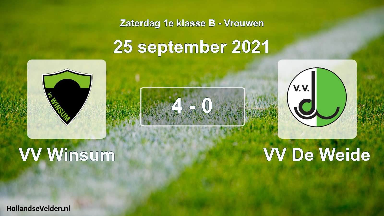 Total number of matches played: VV Winsum - VV De Weide 4 - 0 (25 September 2021)