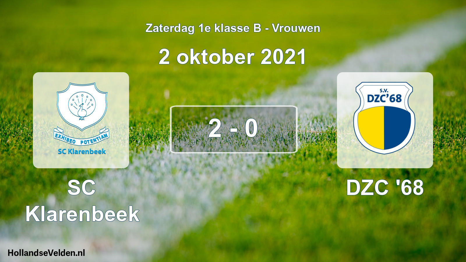 Total number of matches played: SC Klarenbeek - DZC '68 2 - 0 (2 October 2021)