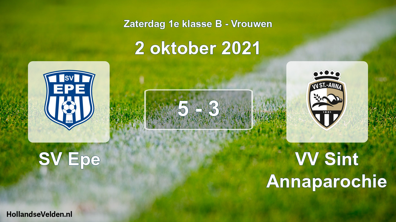 Total number of matches played: SV Epe - VV Sint Annaparochie 5 - 3 (2 October 2021)
