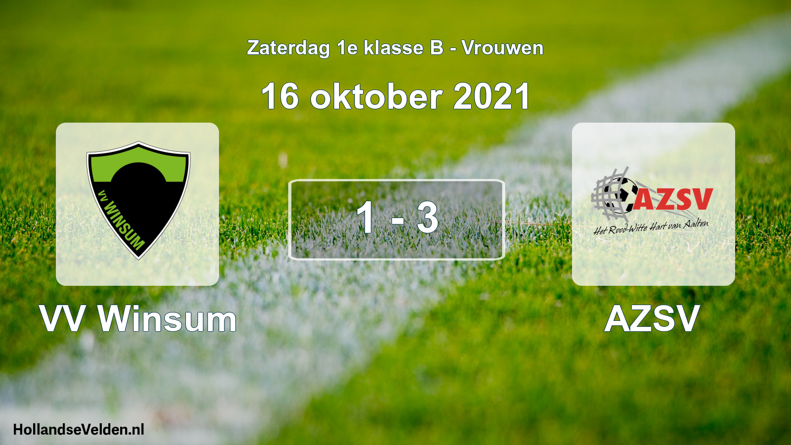 Total number of matches played: VV Winsum - AZSV 1 - 3 (16 October 2021)