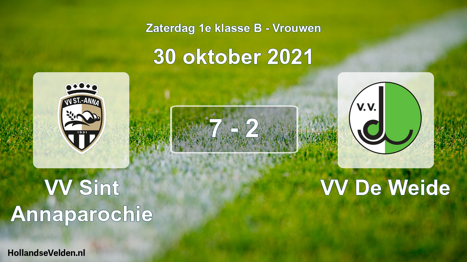 Total number of matches played: VV Sint Annaparochie - VV De Weide 7 - 2 (30 October 2021)