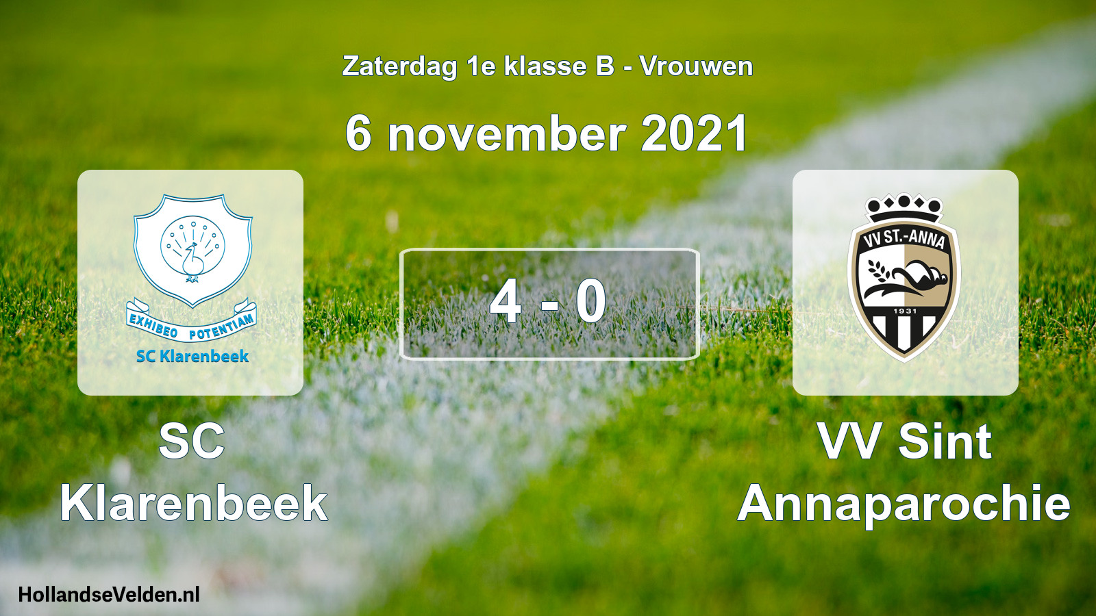 Total number of matches played: SC Klarenbeek - VV Sint Annaparochie 4 - 0 (6 November 2021)