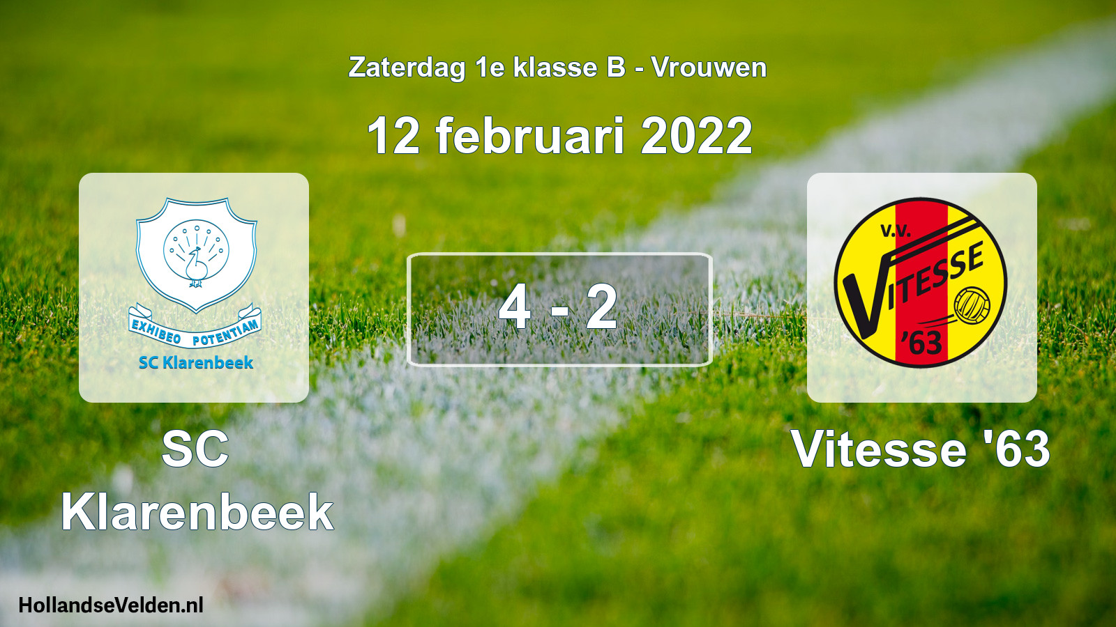 Total number of matches played: SC Klarenbeek - Vitesse '63 4 - 2 (12 February 2022)