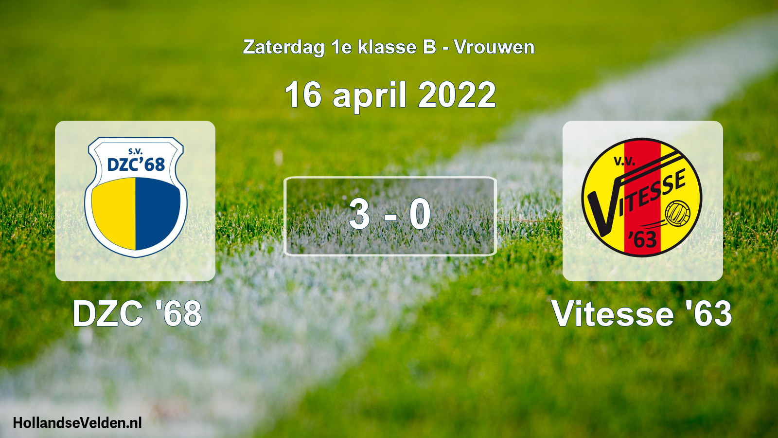 Total number of matches played: DZC '68 - Vitesse '63 3 - 0 (16 April 2022)