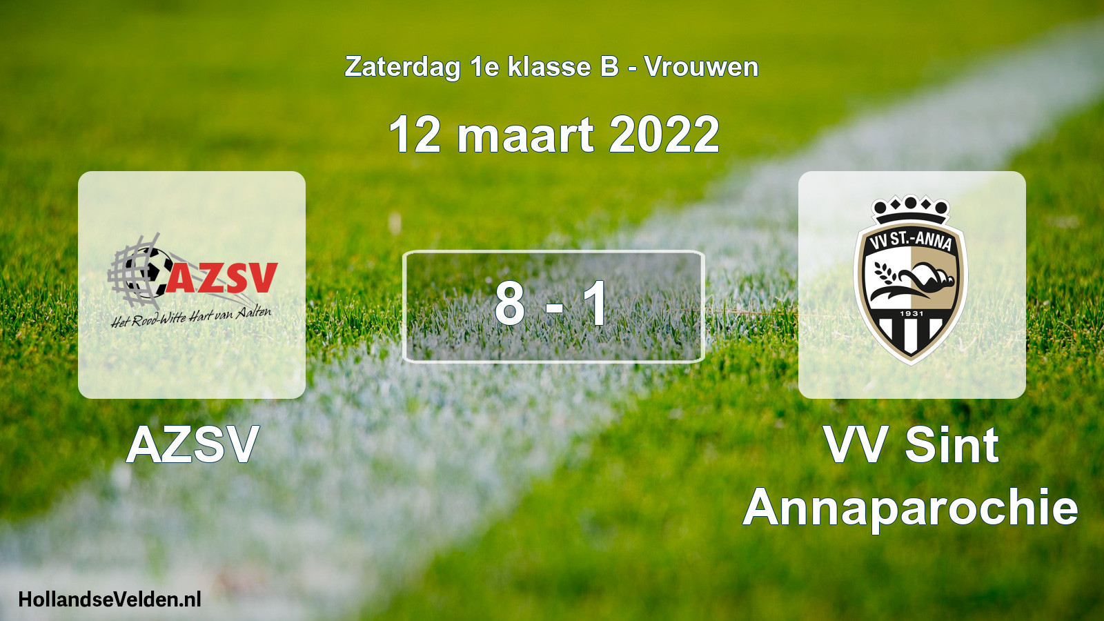 Total number of matches played: AZSV - VV Sint Annaparochie 8 - 1 (12 March 2022)