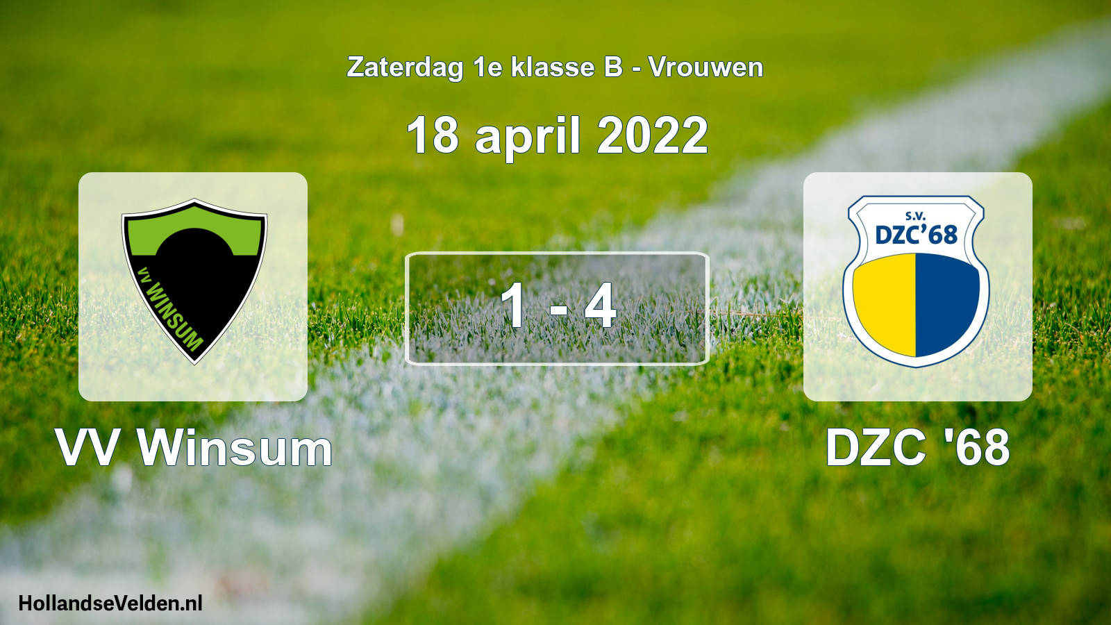 Total number of matches played: VV Winsum - DZC '68 1 - 4 (18 April 2022)