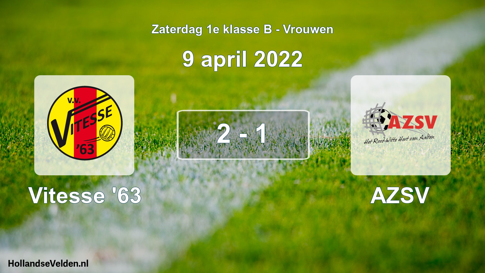 Total number of matches played: Vitesse '63 - AZSV 2 - 1 (9 April 2022)