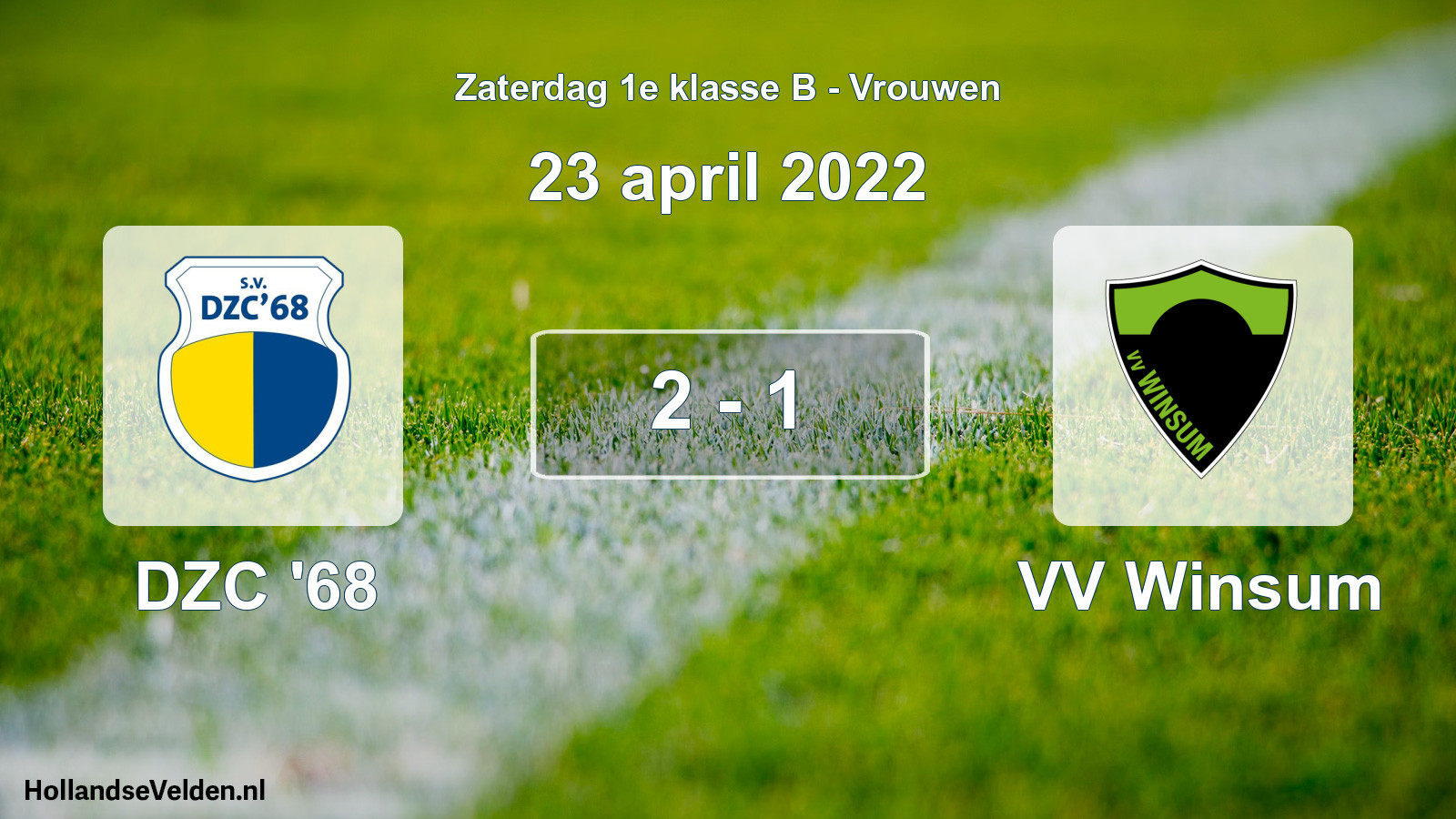 Total number of matches played: DZC '68 - VV Winsum 2 - 1 (23 April 2022)