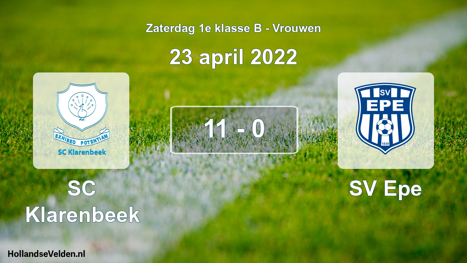 Total number of matches played: SC Klarenbeek - SV Epe 11 - 0 (23 April 2022)
