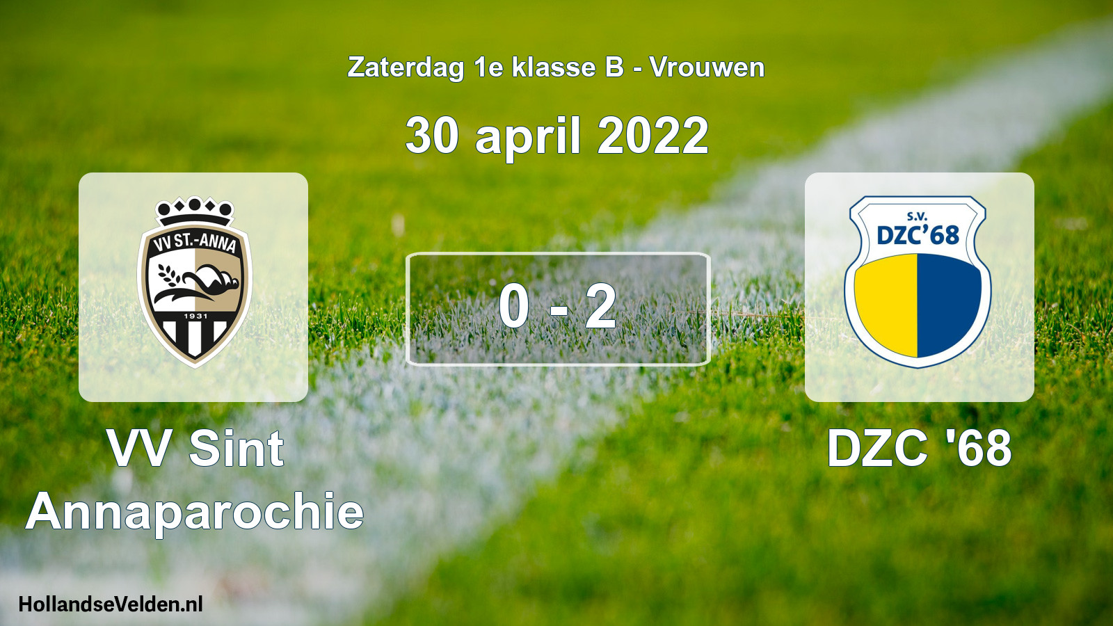 Total number of matches played: VV Sint Annaparochie - DZC '68 0 - 2 (30 April 2022)