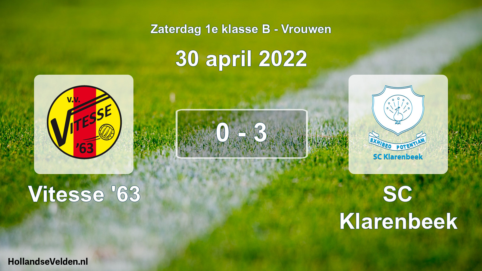 Total number of matches played: Vitesse '63 - SC Klarenbeek 0 - 3 (30 April 2022)