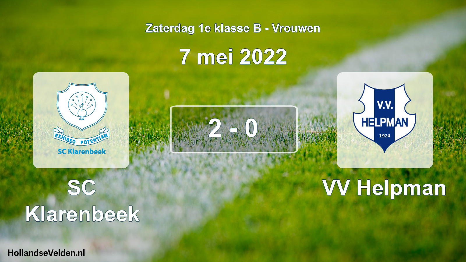 Total number of matches played: SC Klarenbeek - VV Helpman 2 - 0 (7 May 2022)
