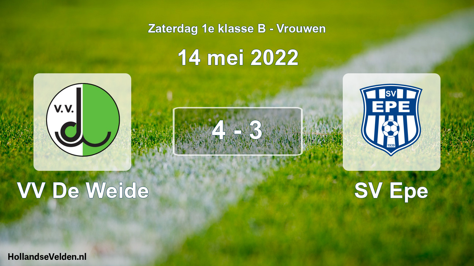Total number of matches played: VV De Weide - SV Epe 4 - 3 (14 May 2022)