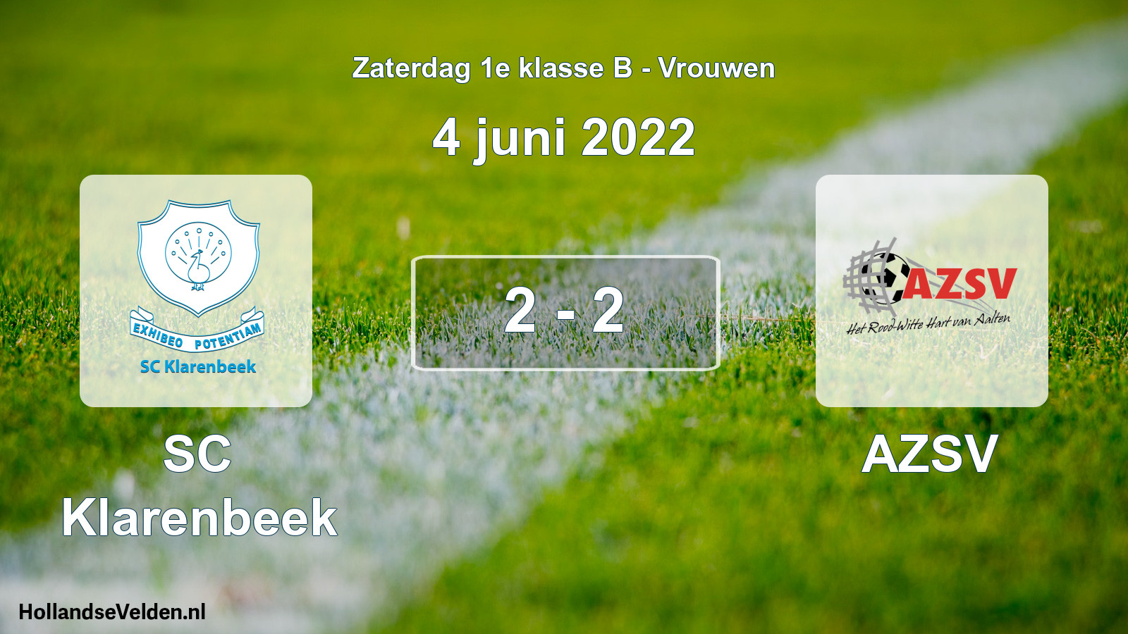 Total number of matches played: SC Klarenbeek - AZSV 2 - 2 (4 June 2022)