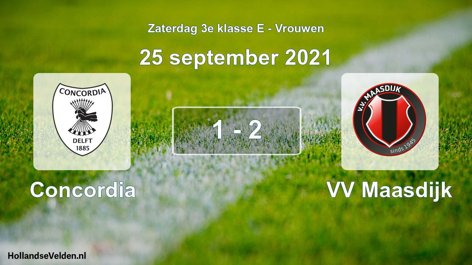 Total number of matches played: Concordia - VV Maasdijk 1 - 2 (25 September 2021)