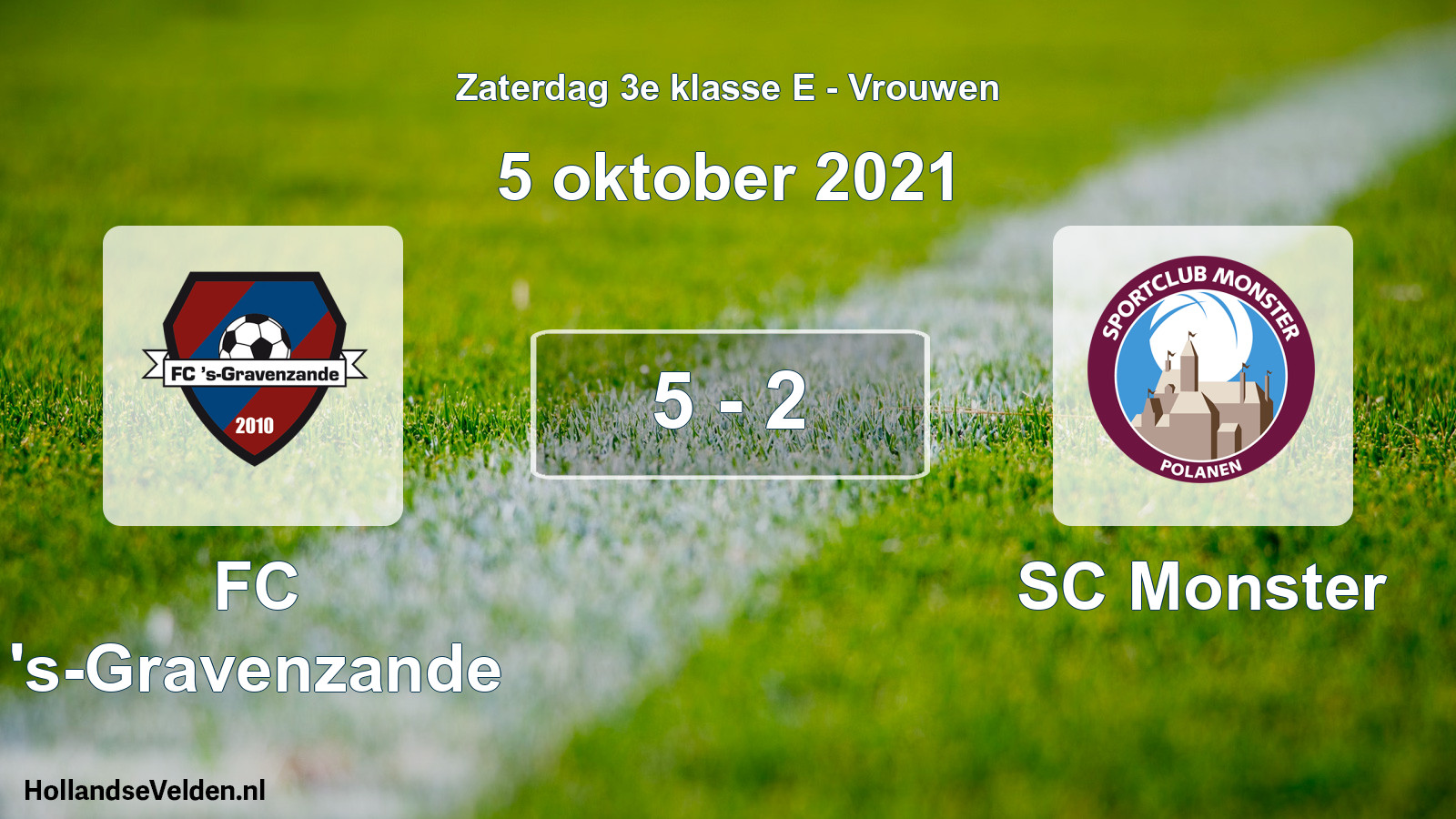 Total number of matches played: FC 's-Gravenzande - SC Monster 5 - 2 (5 October 2021)