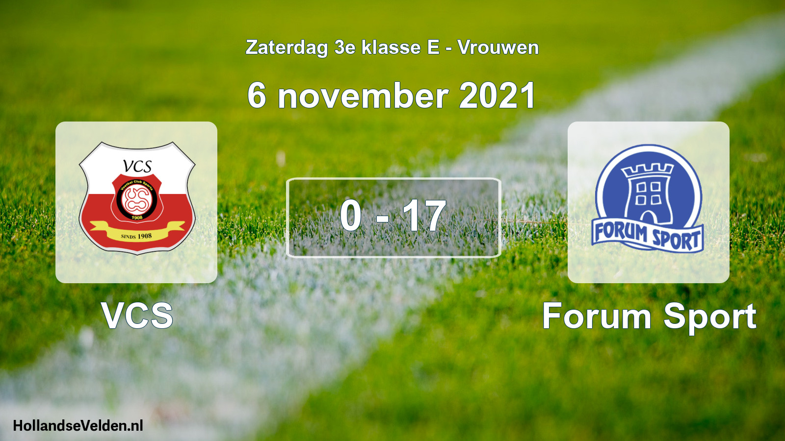 Total number of matches played: VCS - Forum Sport 0 - 17 (6 November 2021)