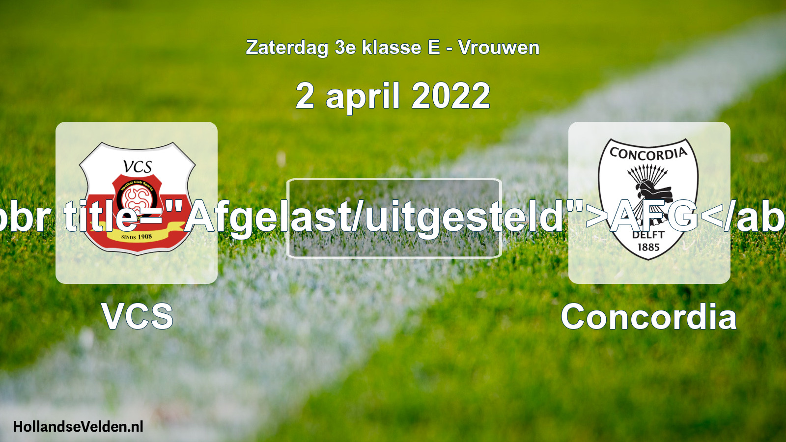 Scheduled Match: VCS - Concordia (2 April 2022)