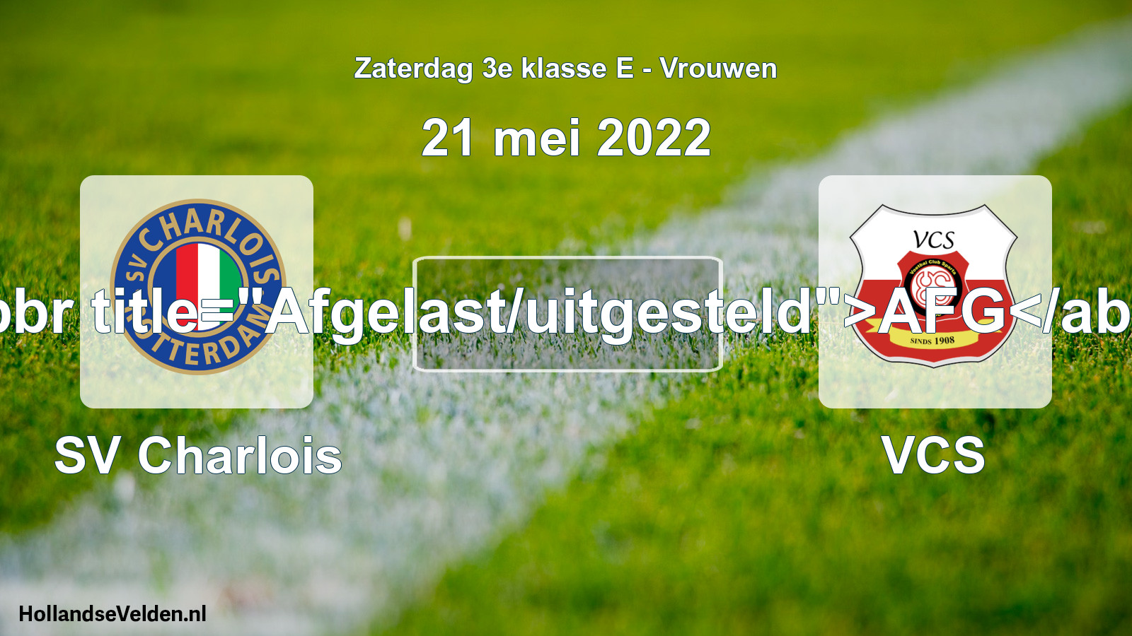 Scheduled Match: SV Charlois - VCS (21 May 2022)