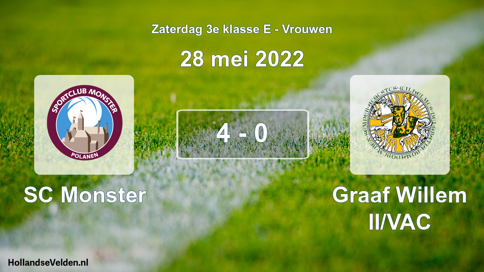 Total number of matches played: SC Monster - Graaf Willem II/VAC 4 - 0 (28 May 2022)